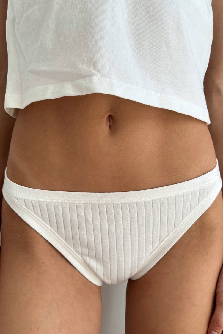 Sous-vêtements basiques côtelés épais | Natural White / XS/S