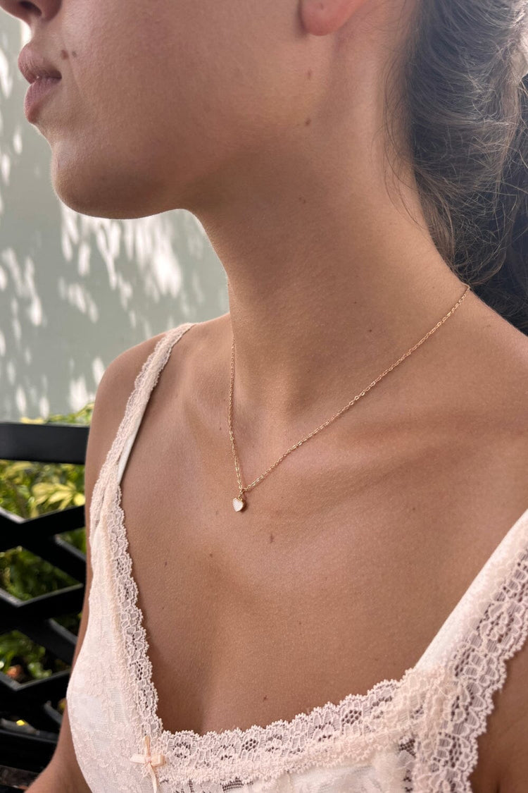 Collier Cœur Blanc | Gold