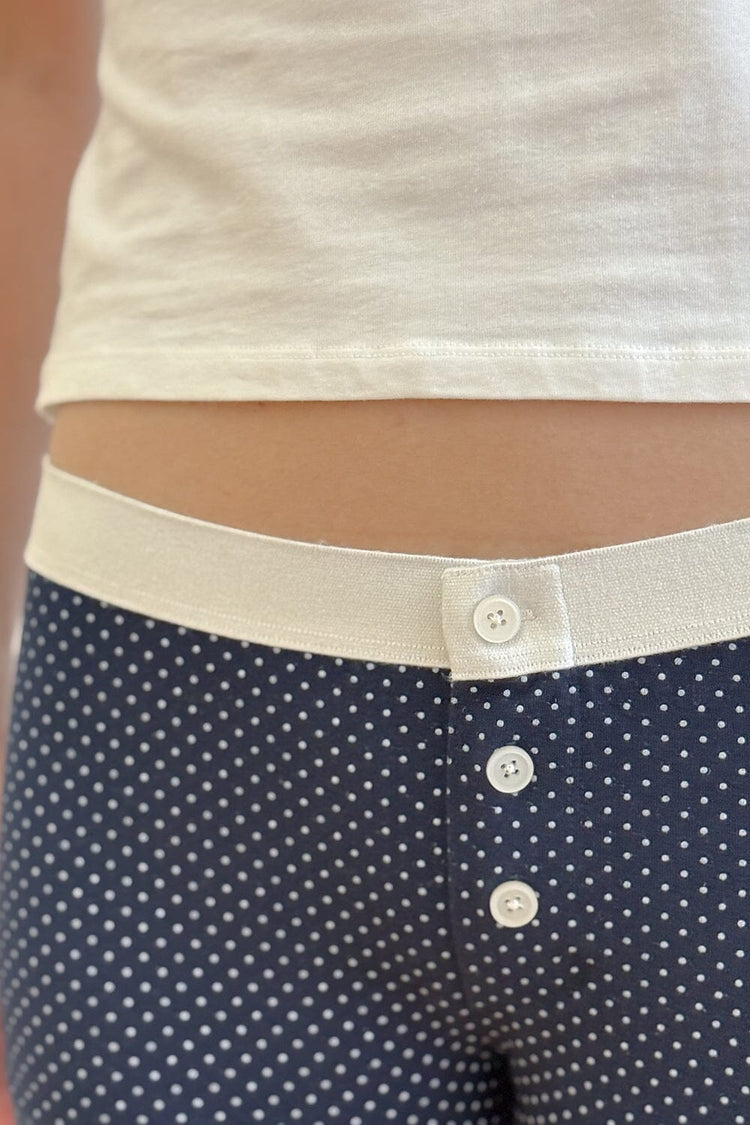 Slip court à pois pour femme | Navy Blue with White Polka Dots / XS/S