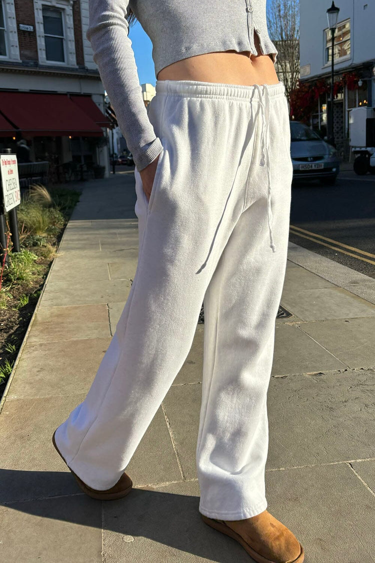 Pantalon de survêtement Anastasia avec liens resserrables | Heather White / XS/S