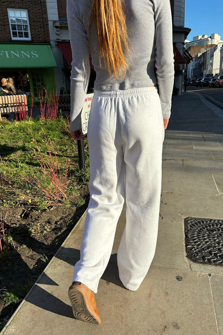 Pantalon de survêtement Anastasia avec liens resserrables | Heather White / XS/S
