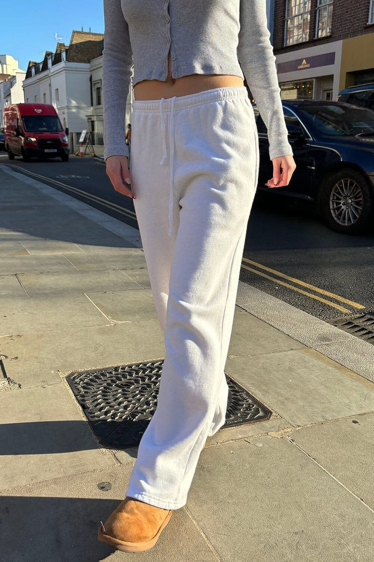 Pantalon de survêtement Anastasia avec liens resserrables | Heather White / XS/S