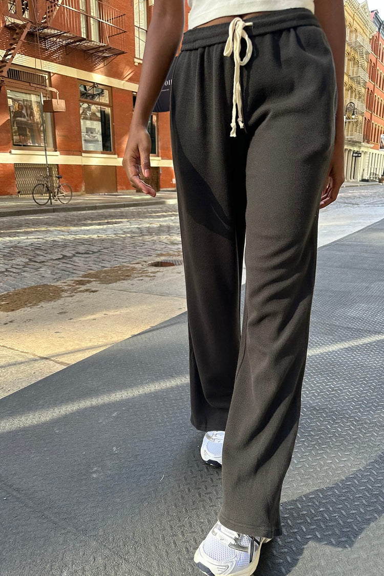Anastasia Waffle Sweatpants | Black / S/M
