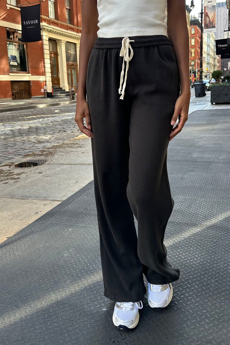 Anastasia Waffle Sweatpants | Black / S/M
