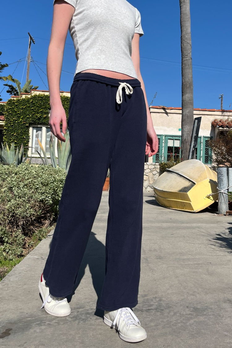 Anastasia Waffle Sweatpants | Navy Blue / S/M