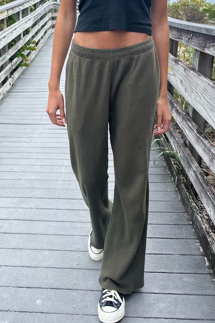 Anastasia Thermal Sweatpants | Olive Green / S/M