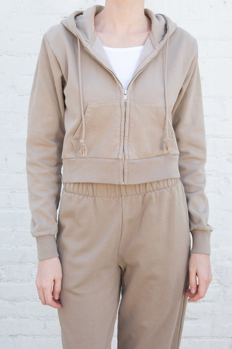 Sweat à capuche en cristal | Tan / S