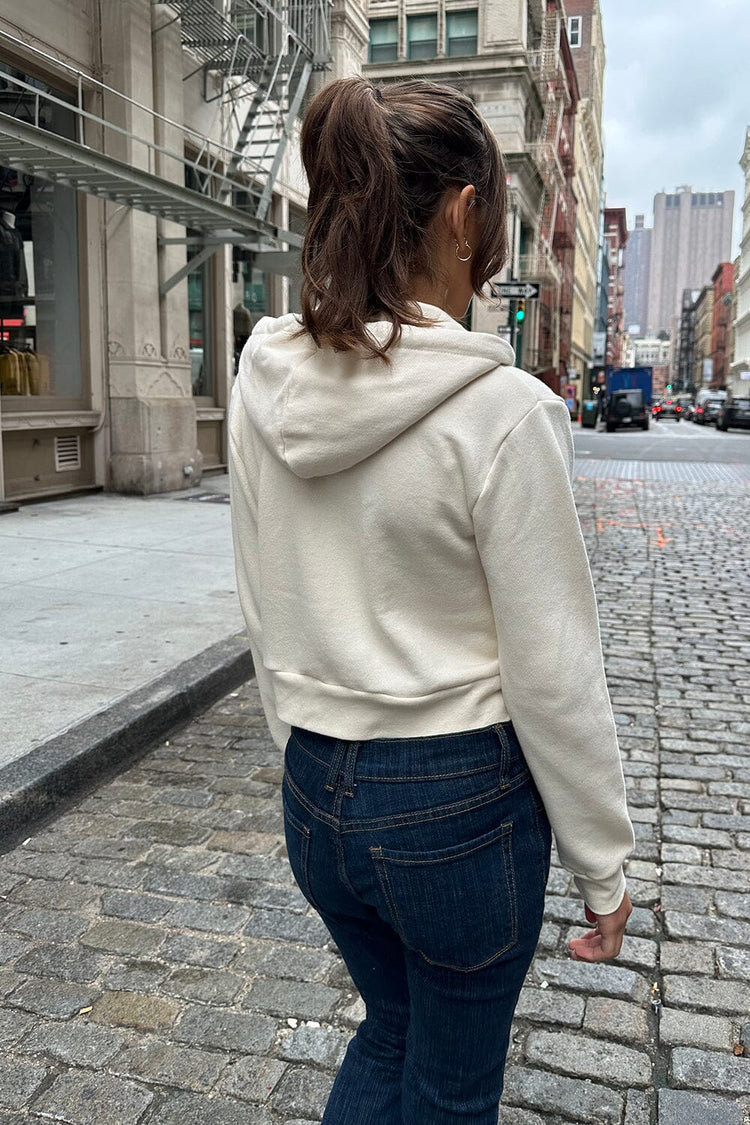Sweat à capuche en cristal | Ivory / S