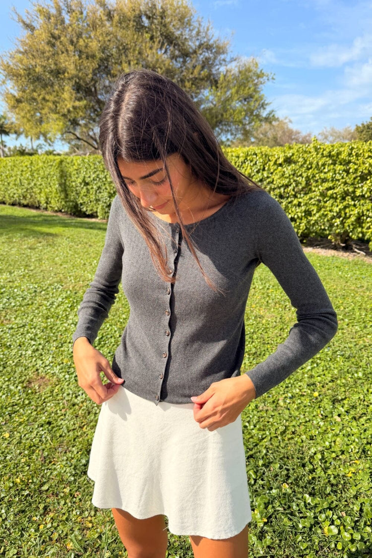 Athelia Eyelet Top | Charcoal / S