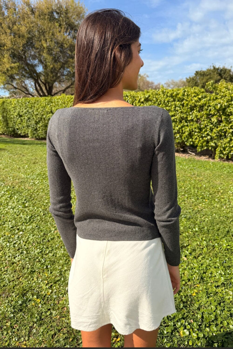 Athelia Eyelet Top | Charcoal / S