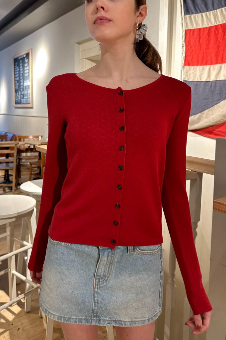Athelia Eyelet Top | Red / S