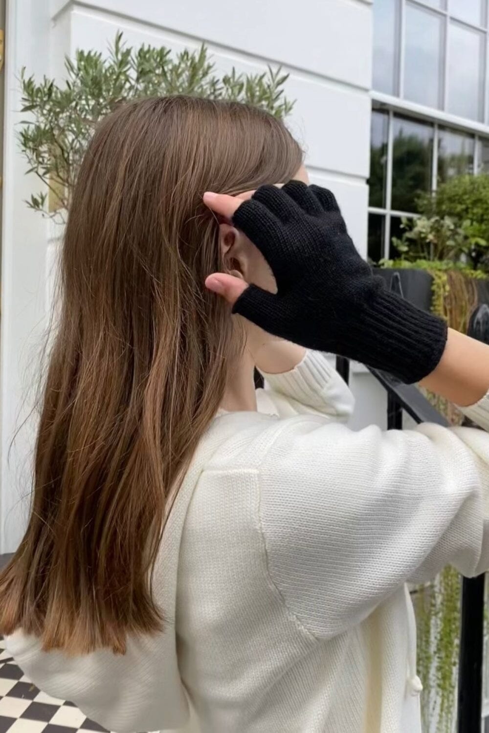 Gants en laine sans doigts (Ne pas activer) OK | Black