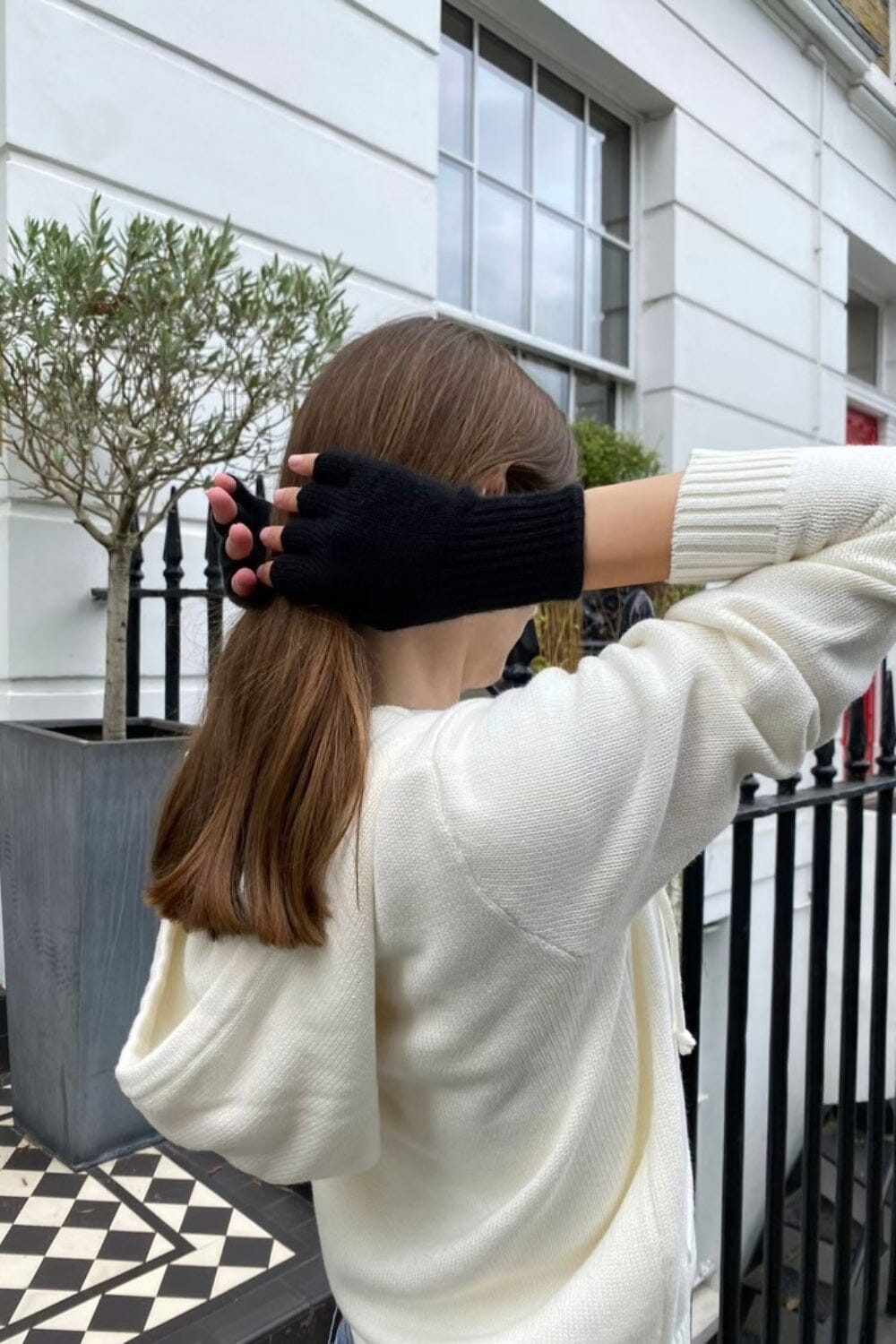 Gants en laine sans doigts (Ne pas activer) OK | Black