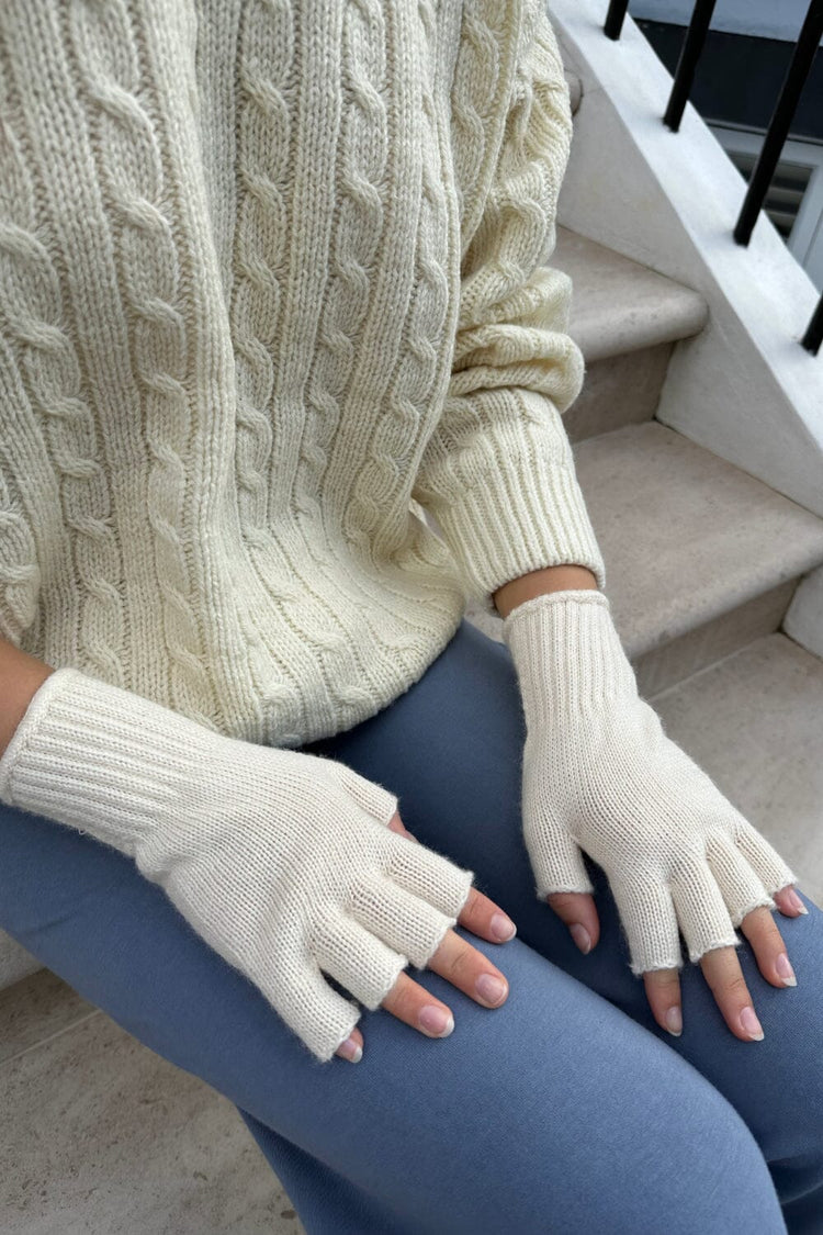 Gants en laine sans doigts (Ne pas activer) OK | Ivory