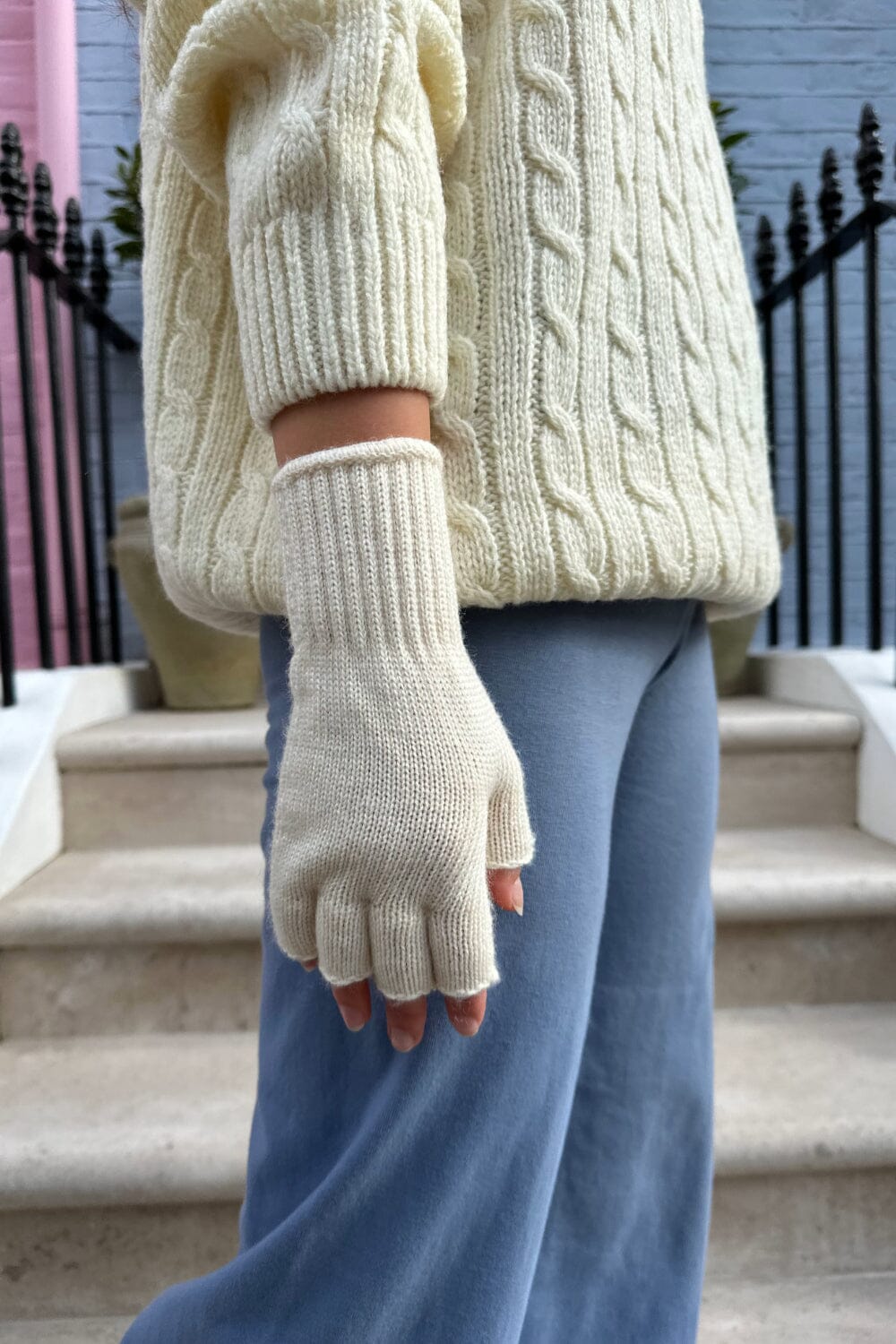 Gants en laine sans doigts (Ne pas activer) OK | Ivory