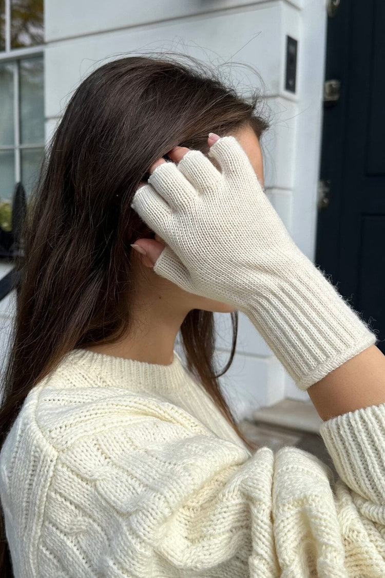 Gants en laine sans doigts (Ne pas activer) OK | Ivory