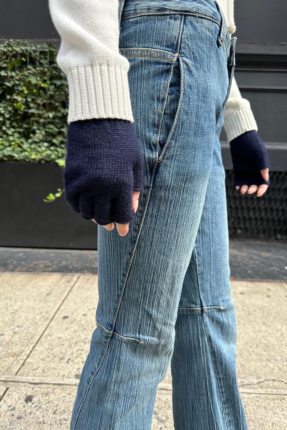 Gants en laine sans doigts (Ne pas activer) OK | Navy Blue
