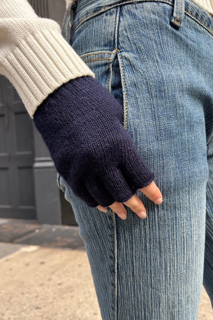 Gants en laine sans doigts (Ne pas activer) OK | Navy Blue
