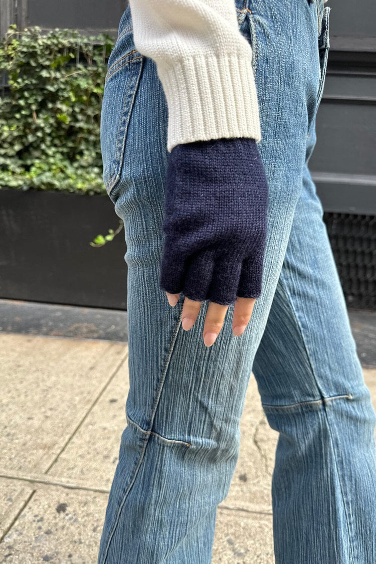 Gants en laine sans doigts (Ne pas activer) OK | Navy Blue