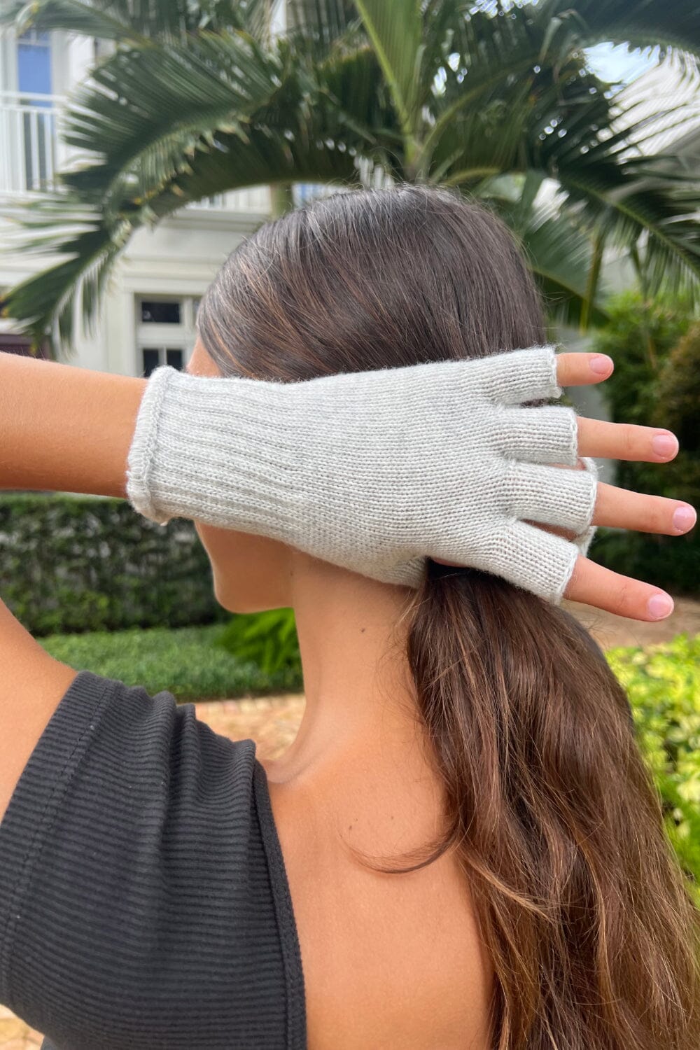 Gants en laine sans doigts (Ne pas activer) OK | Silver Grey