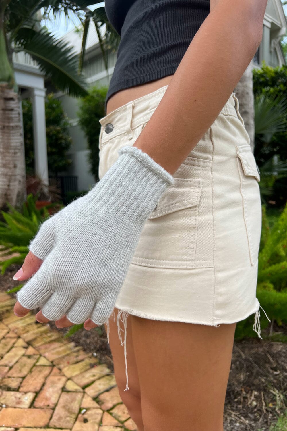 Gants en laine sans doigts (Ne pas activer) OK | Silver Grey