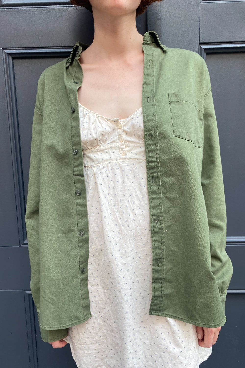 Stephanie Cargo Jacket | Military Green / Oversized Fit