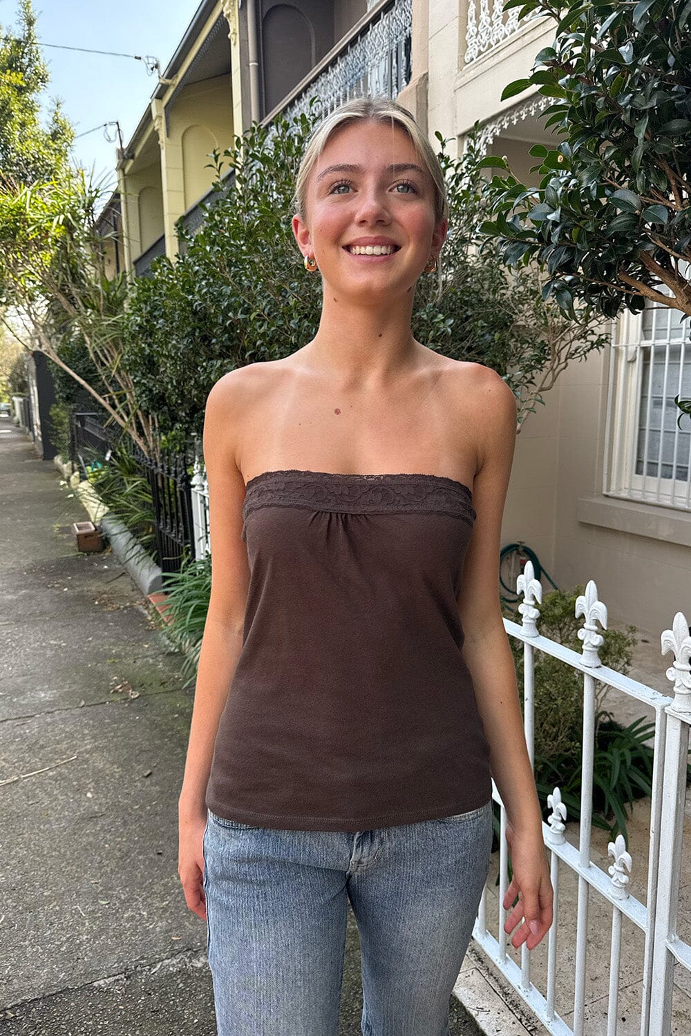 Lucky Tube Top | Brown / XS/S