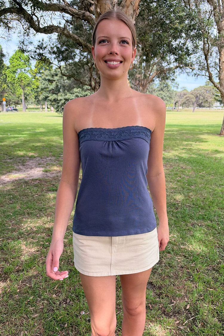Lucky Tube Top | Faded Navy Blue / XS/S