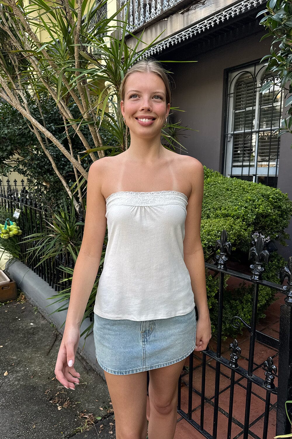 Lucky Tube Top | Cement / XS/S