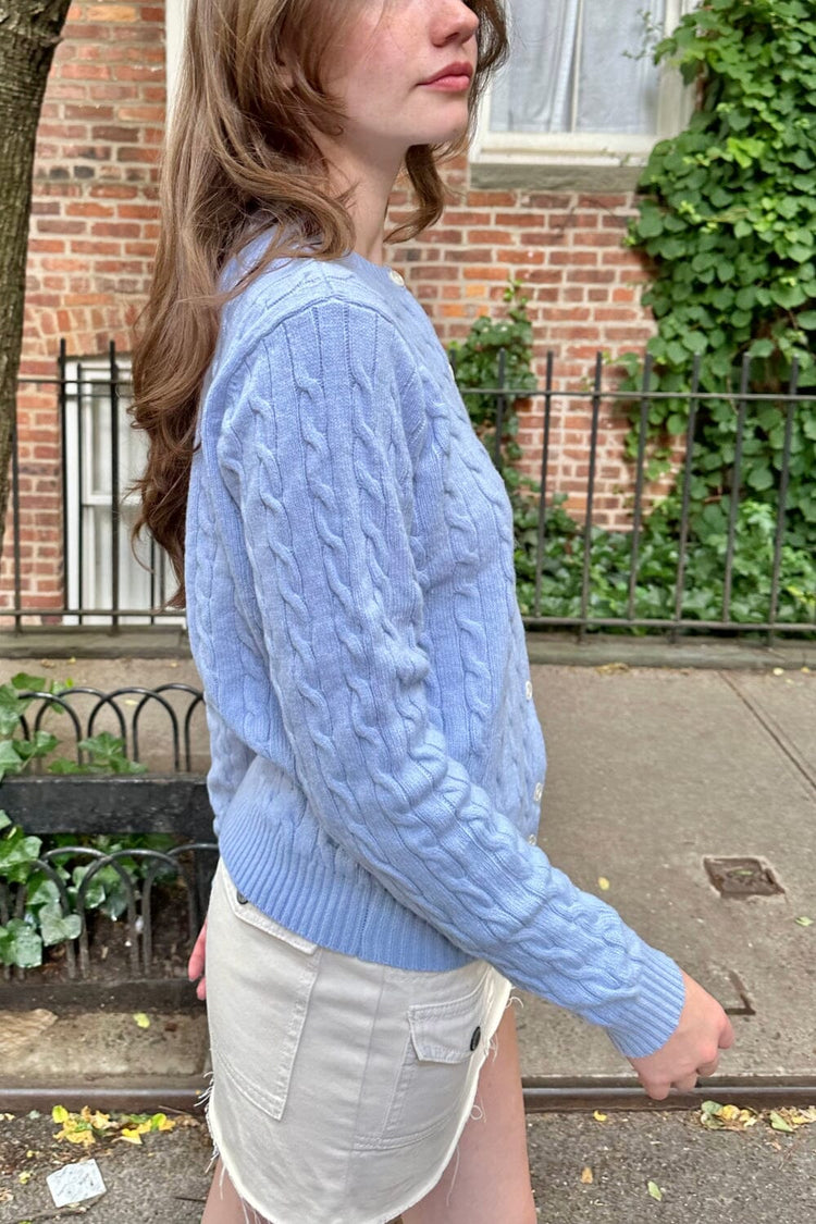Gilet en maille torsadée en laine Olsen (ne pas activer) OK | Light Blue / S