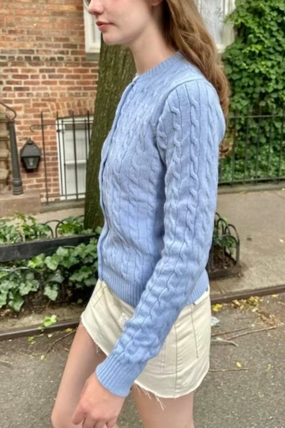 Gilet en maille torsadée en laine Olsen (ne pas activer) OK | Light Blue / S