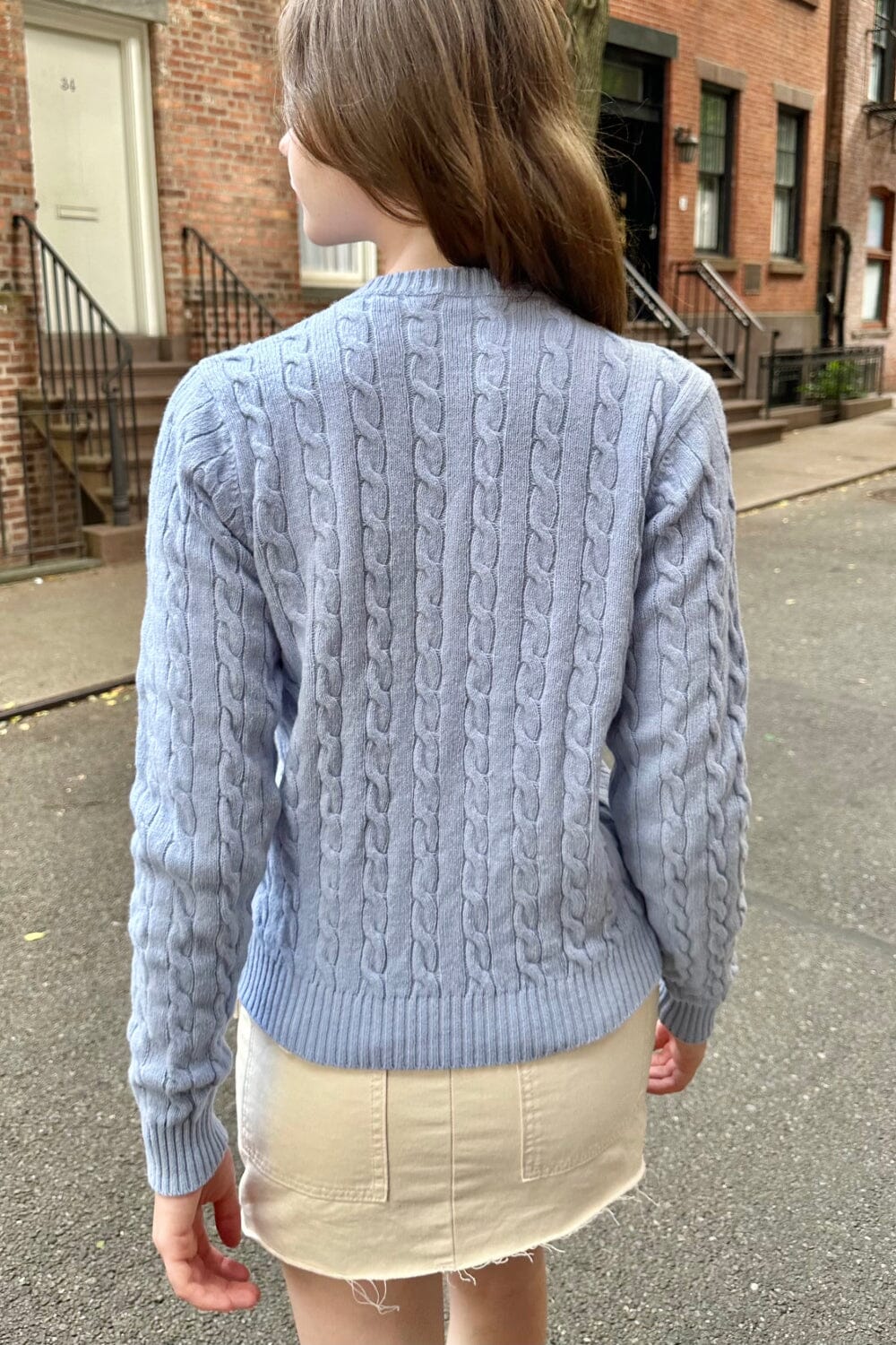 Gilet en maille torsadée en laine Olsen (ne pas activer) OK | Light Blue / S