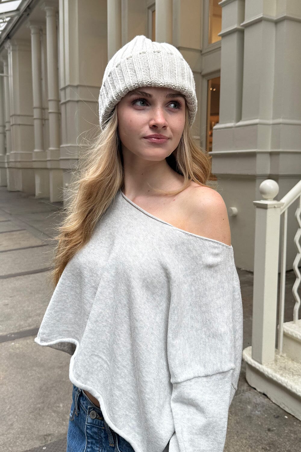 Bonnet en tricot | Silver Grey