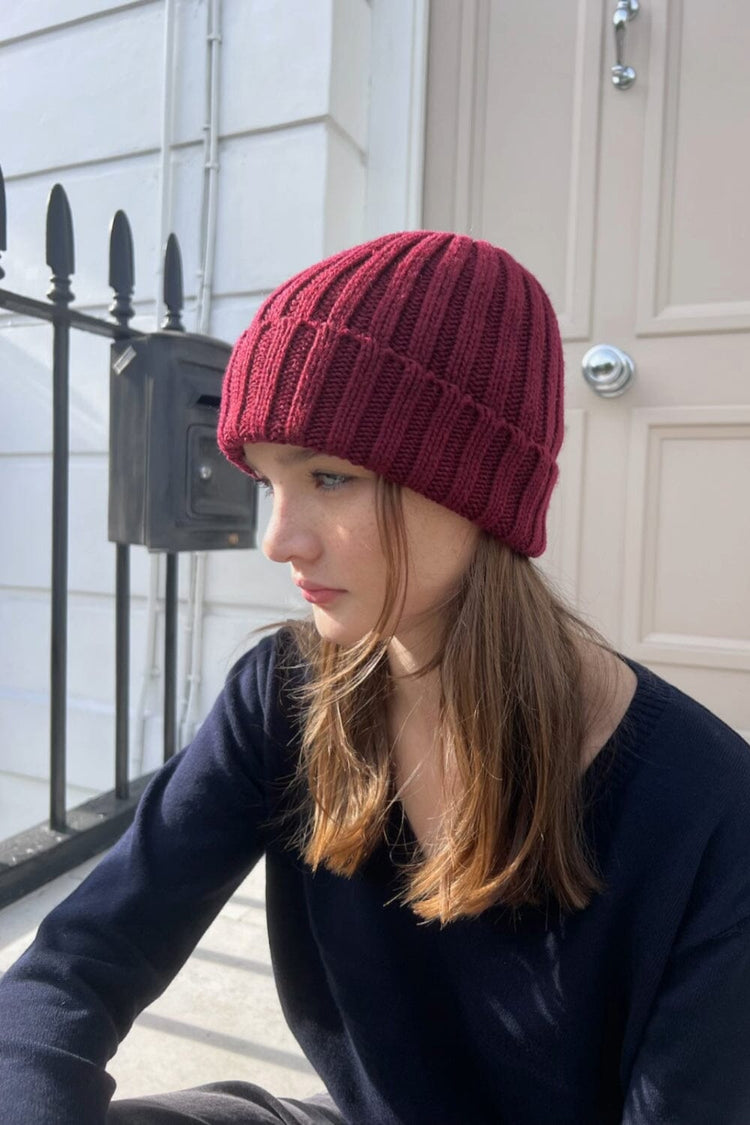 Bonnet en tricot | Burgundy