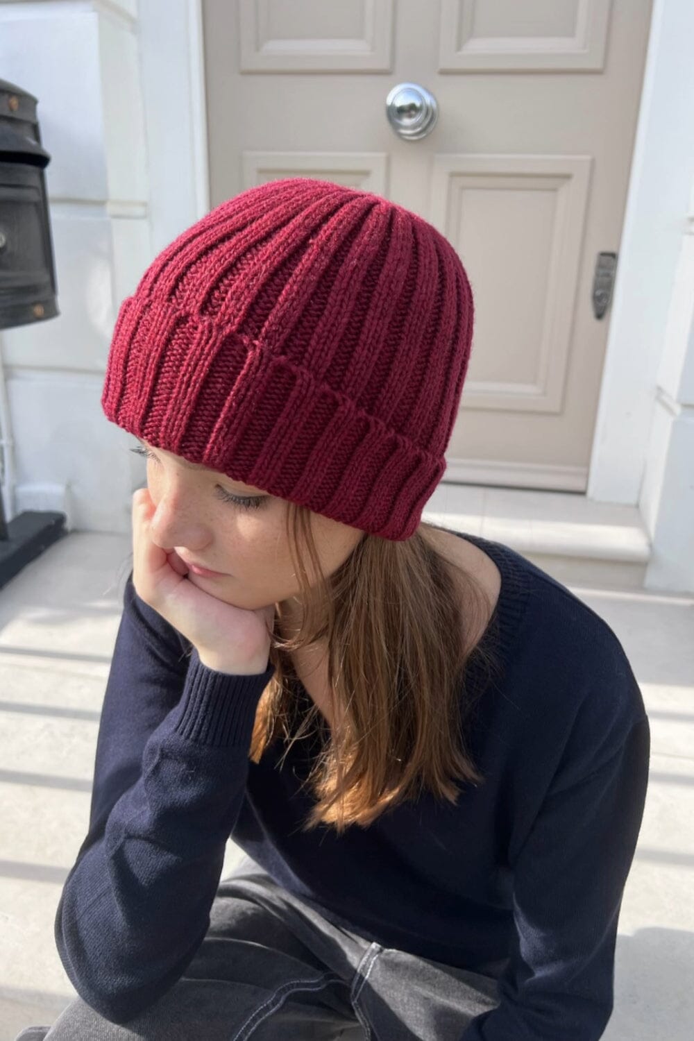Bonnet en tricot | Burgundy