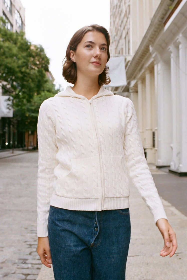 Ayla Cable Knit Sweater | Ivory / XS/S