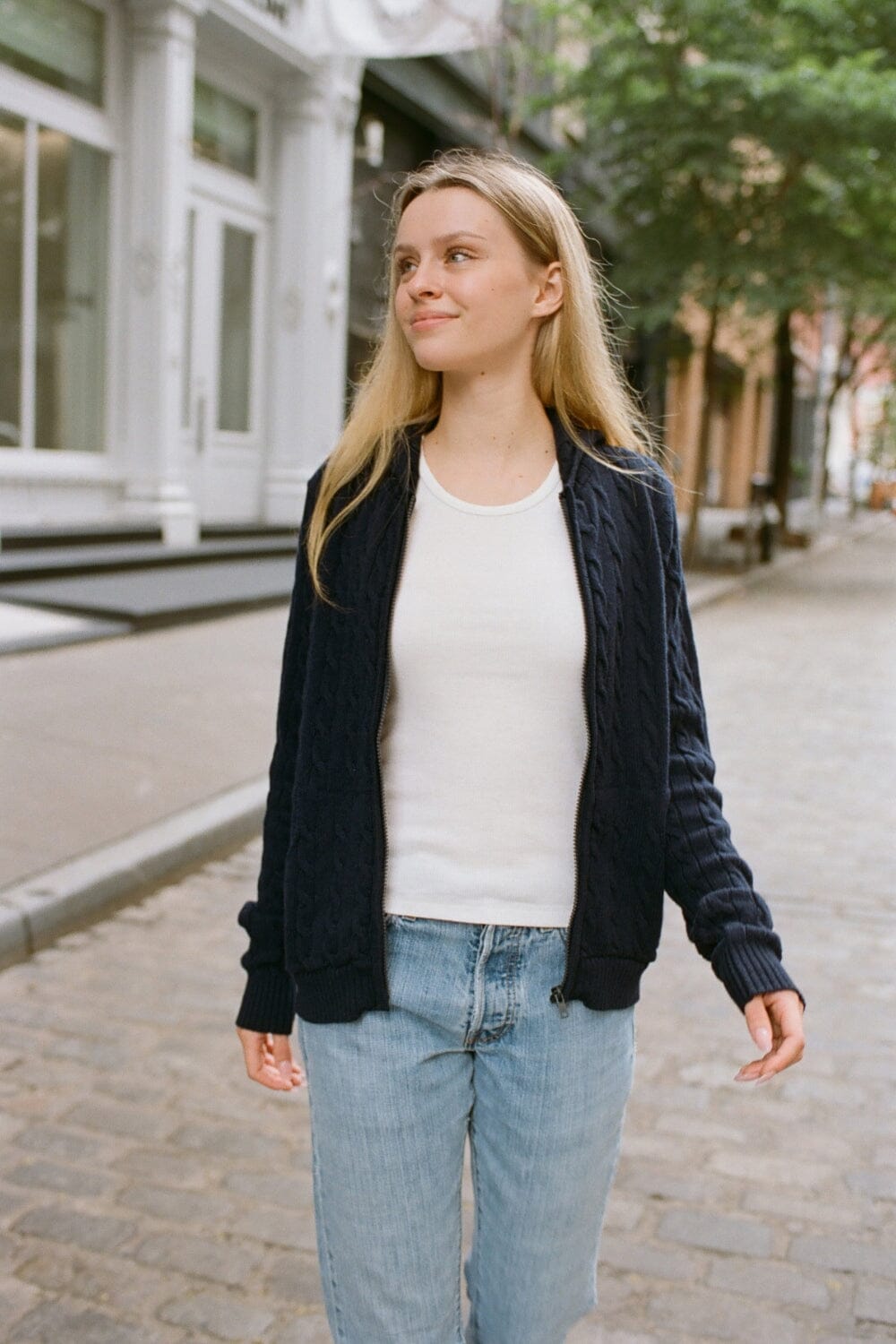 Ayla Cable Knit Sweater | Navy Blue / XS/S