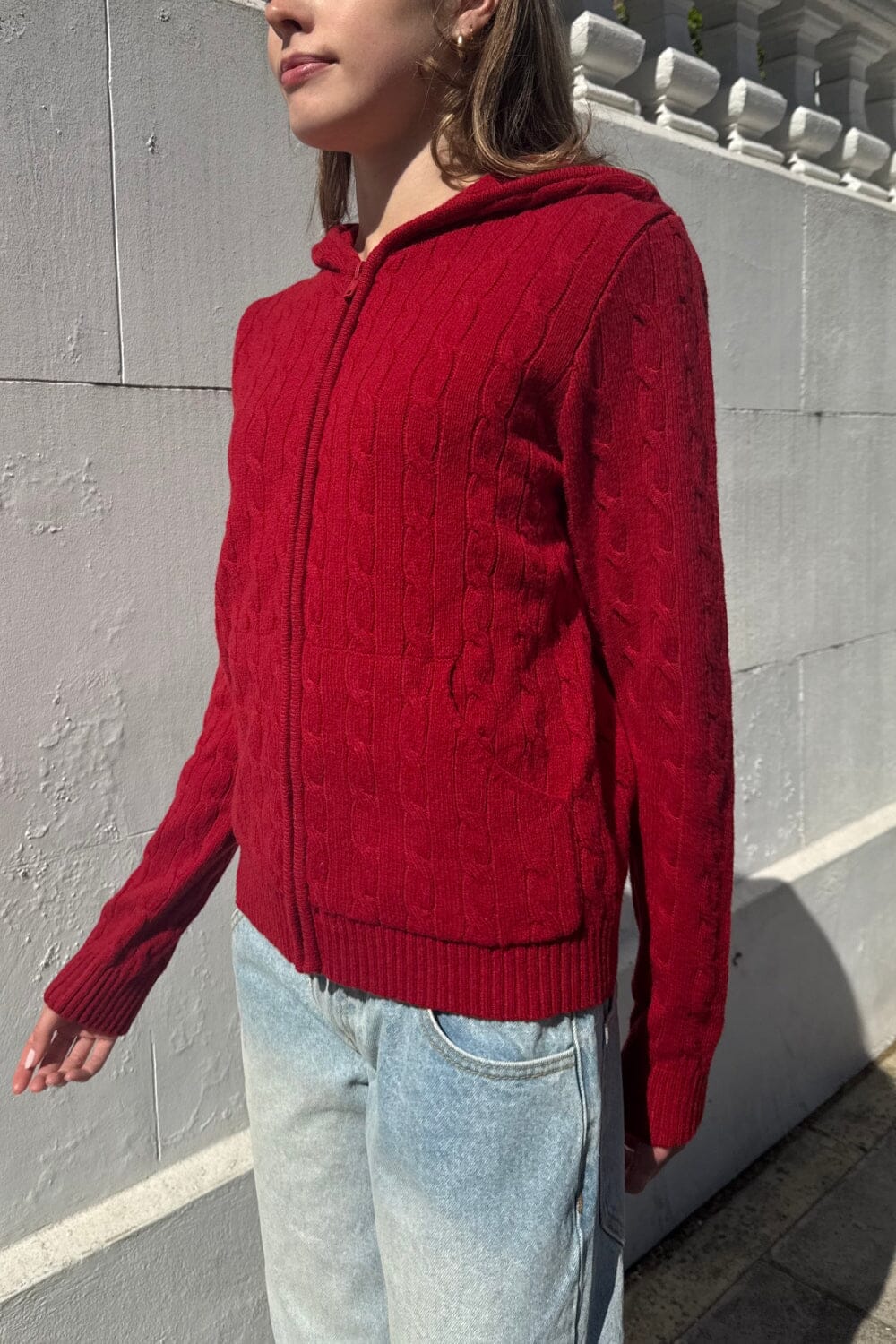 Ayla Cable Knit Sweater | Red / XS/S