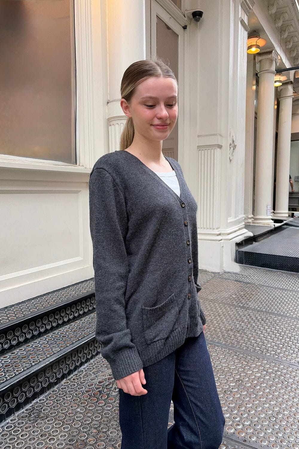 June Cardigan | Charcoal / Oversized Fit