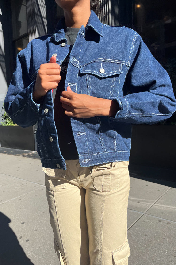 Kaylee Dark Wash Denim Jacket | Dark Denim / S