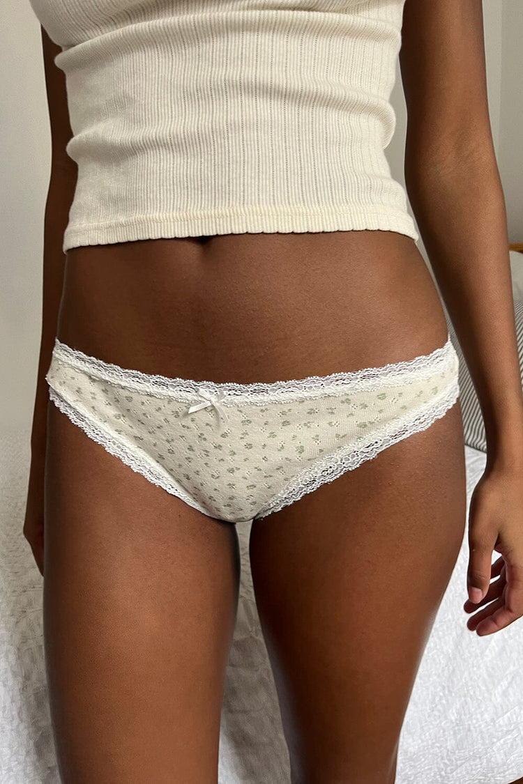 Floral Eyelet Underwear | Sage Ivory Flowers / XS/S