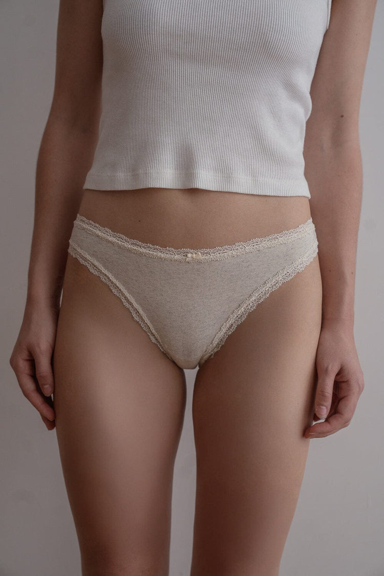 Lace Bow Undies | Light Silver Grey / XS/S