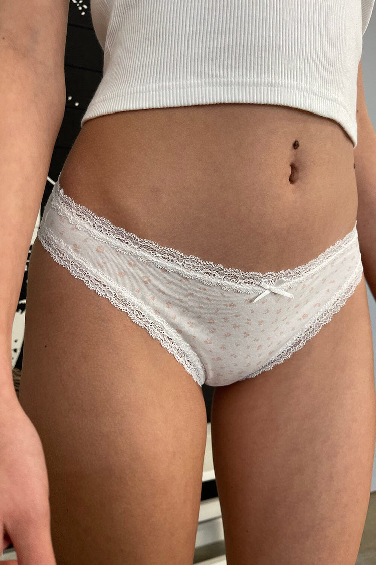 Floral Underwear | White Light Orange Floral / XS/S