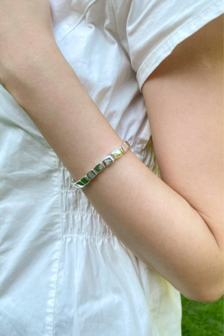 Square Link Bracelet | Silver