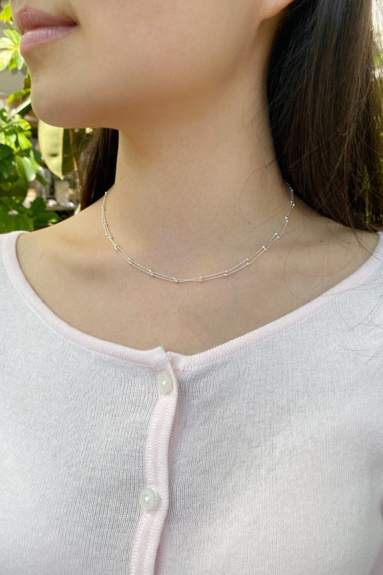 Collier de perles à double chaîne | Collier de perles à double chaîne