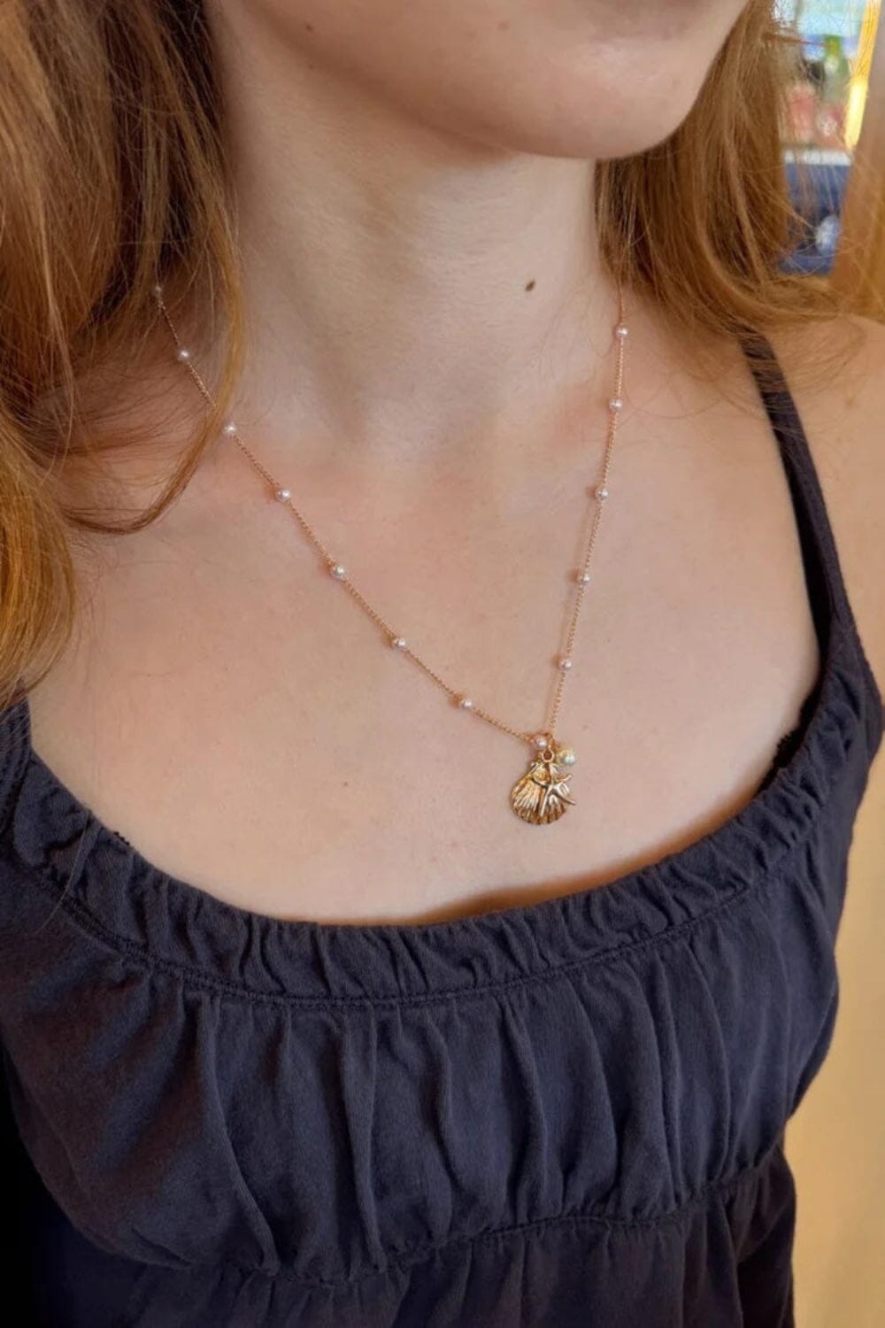 Seashell and Star Necklace | Gold