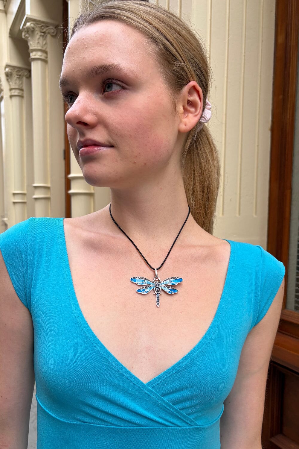 Dragonfly Rope Necklace | Black