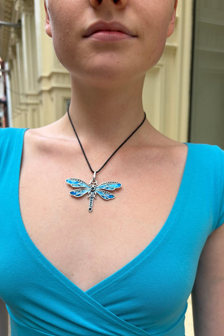 Dragonfly Rope Necklace | Black