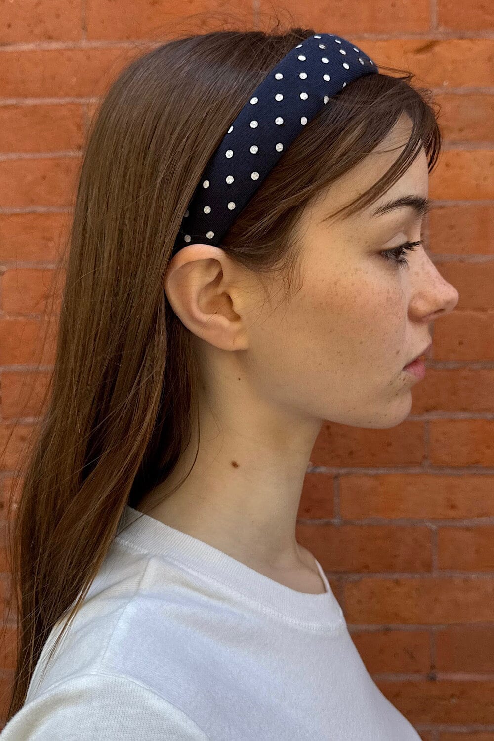 Polka Dots Headband | Navy with White Polka Dots