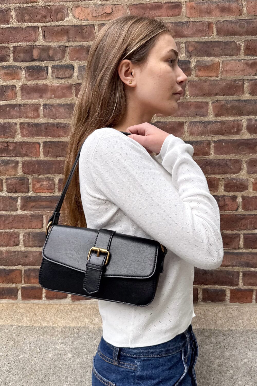 Buckle Shoulder Bag | Black